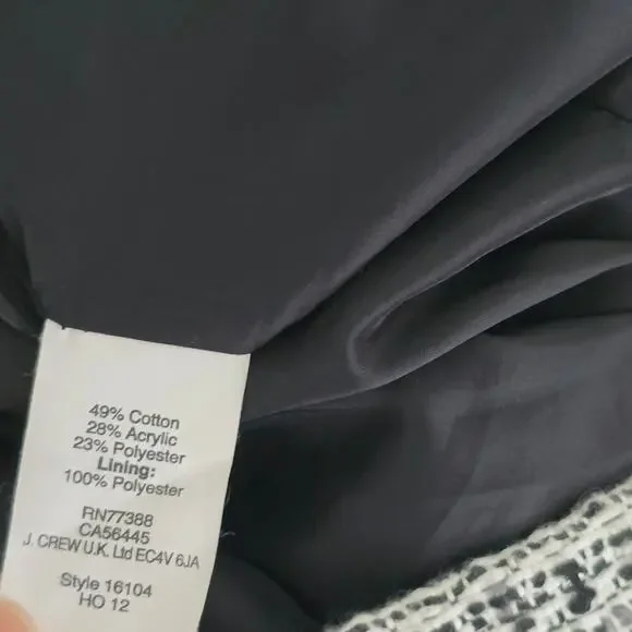 J.Crew Tweed Mini Dress Womens Sz 6 Long Sleeve Crew Neck Office Preppy Academy - Picture 11 of 13